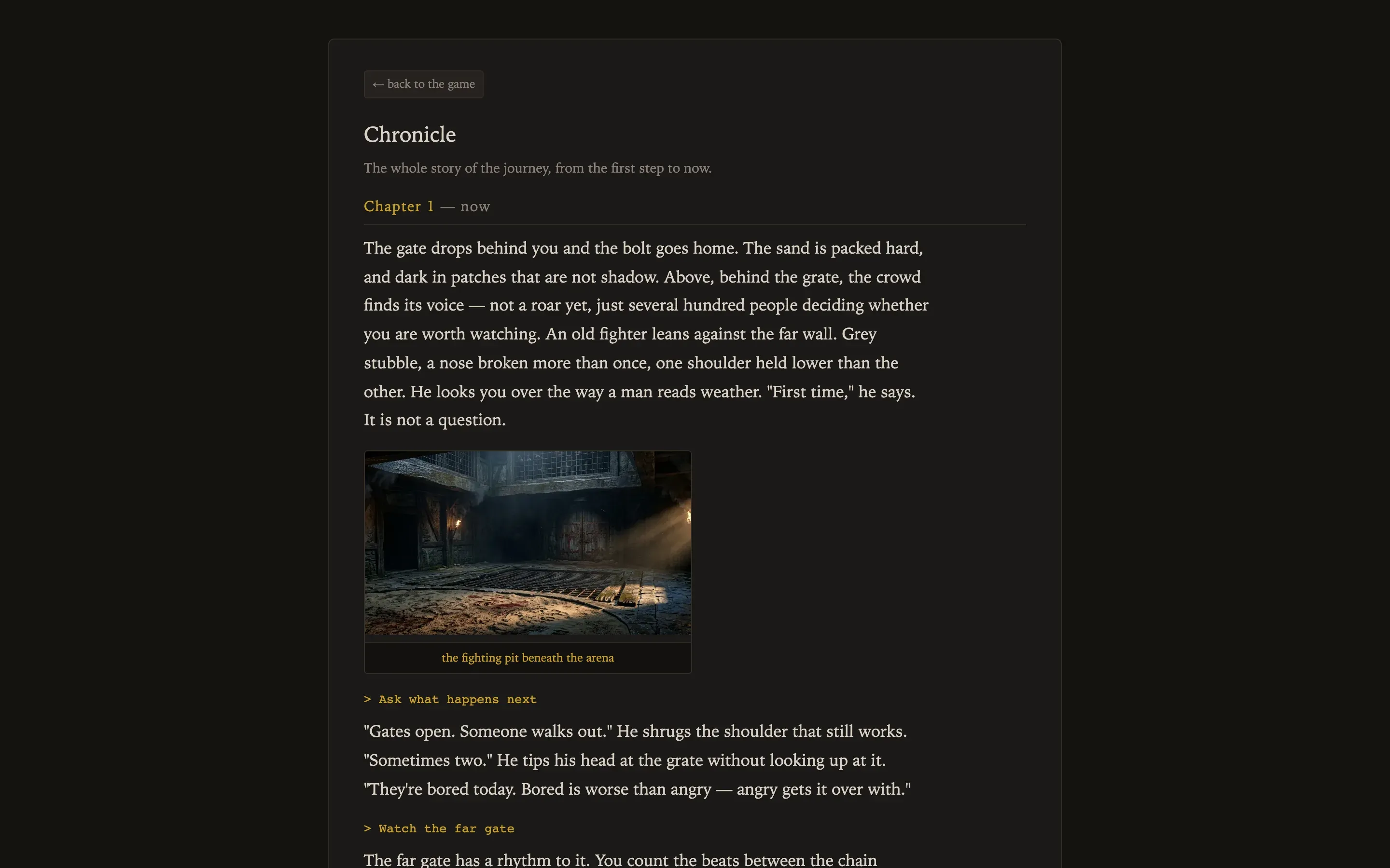 The chronicle: the whole journey, chapter by chapter